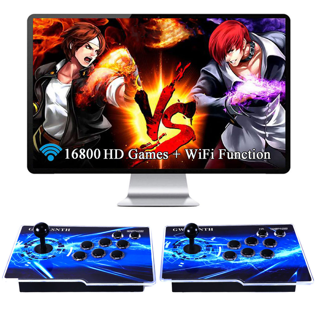 GWALSNTH Pandora Box Arcade Game Console 16800 in 1 with Wi-Fi & Save Function, HDMI TV Plug and Play, 2-Player Split Type Gamepad Joystick, Retro Video Games for Family & Adults