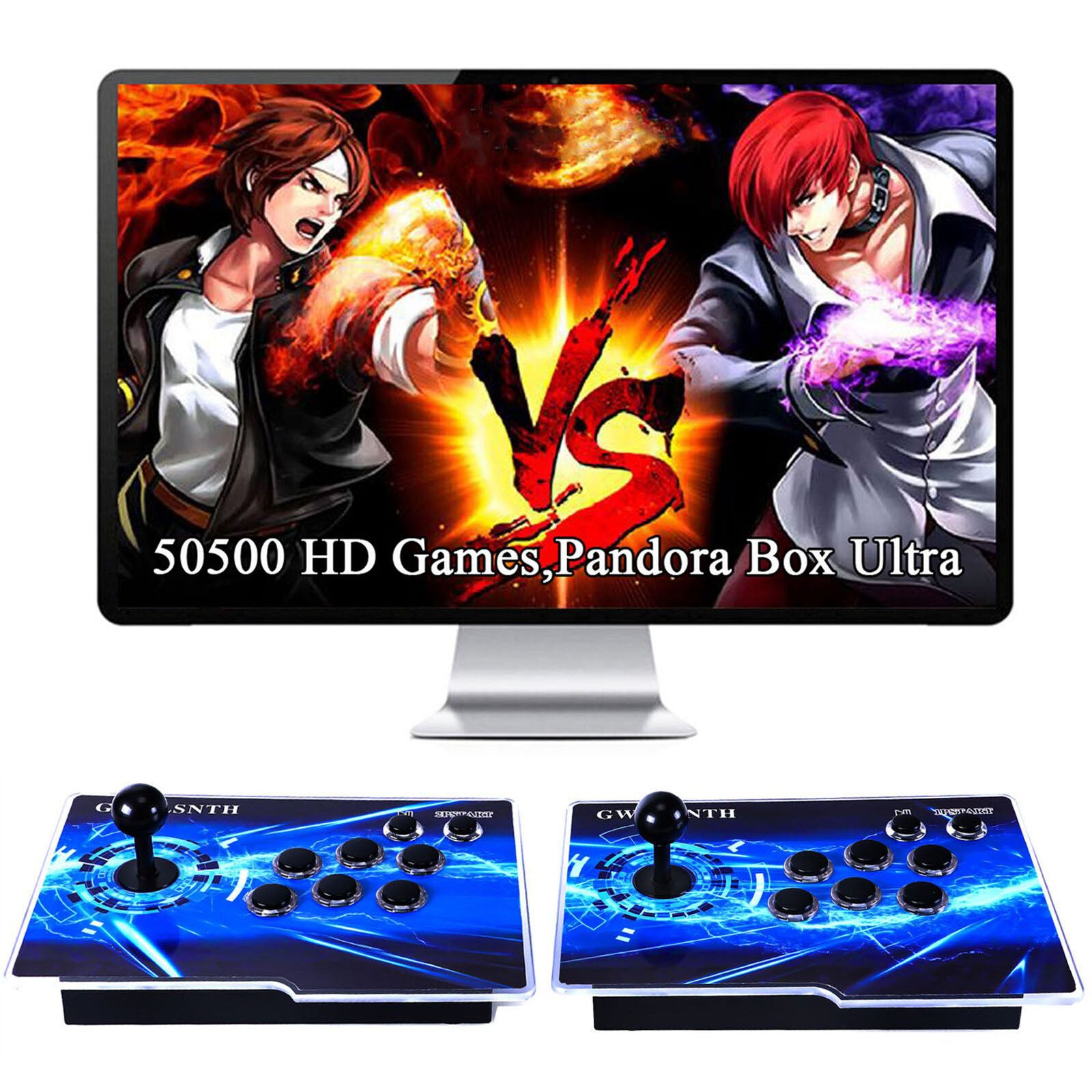 GWALSNTH 50500 in 1 Pandora Box Ultra Arcade Games Console, Plug and Play Video Games,1280X720 HD Display,49 Games Emulators,256GB TF Card,Up to 4 Players,Splited Type