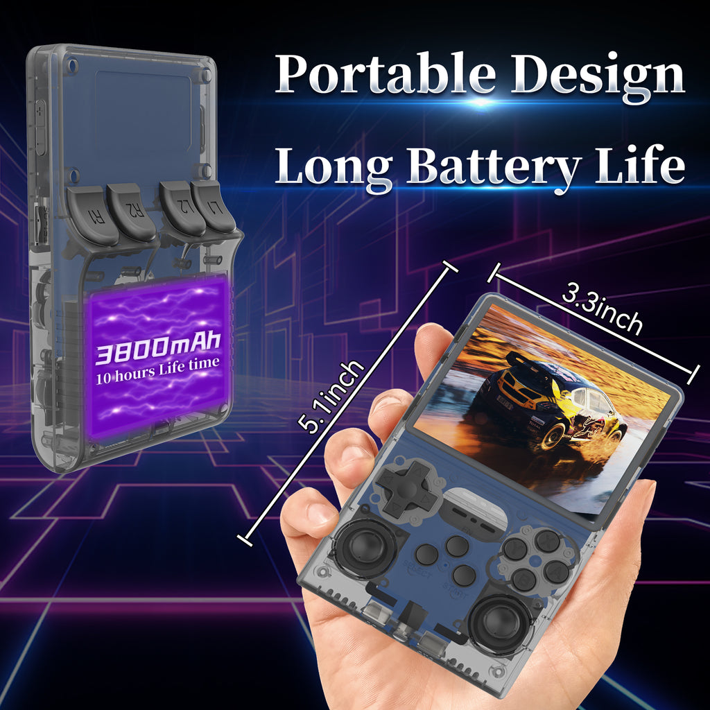 GWALSNTH R40S Pro Handheld Game Console,30000 HD Games Mini Retro Gaming Console,3.5-Inch IPS Screen,Built in 45 Emulators,256GB SD Card,3800mAh Battery