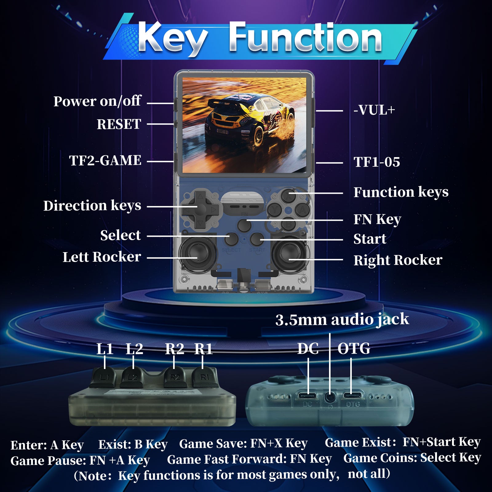 GWALSNTH R40S Pro Handheld Game Console,30000 HD Games Mini Retro Gaming Console,3.5-Inch IPS Screen,Built in 45 Emulators,256GB SD Card,3800mAh Battery