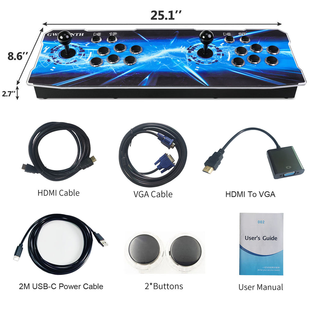 GWALSNTH 50500 in 1 Pandora Box Ultra Arcade Games Console, Plug and Play Video Games,1280X720 HD Display, 49 Game Emulators,256GB TF Card,Up to 4 Players