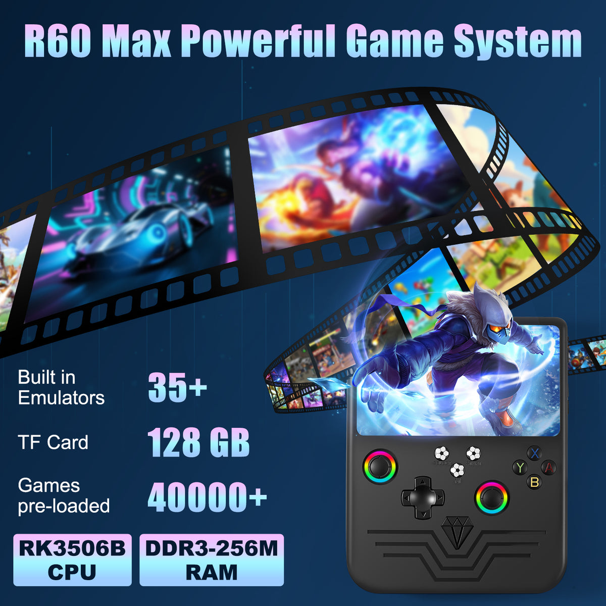 Store Max R60 8mm GWALSNTH R60 Max Handheld Game Console, 128GB Retro Gaming Console wit ...