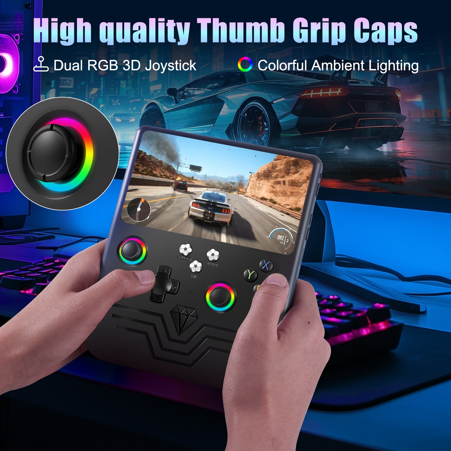 GWALSNTH R60 Max Handheld Game Console, 128GB Retro Gaming Console with 40000+ Games, 6-Inch IPS Screen, Linux System, RGB Joysticks, 6000mAh Rechargeable Portable Gaming System