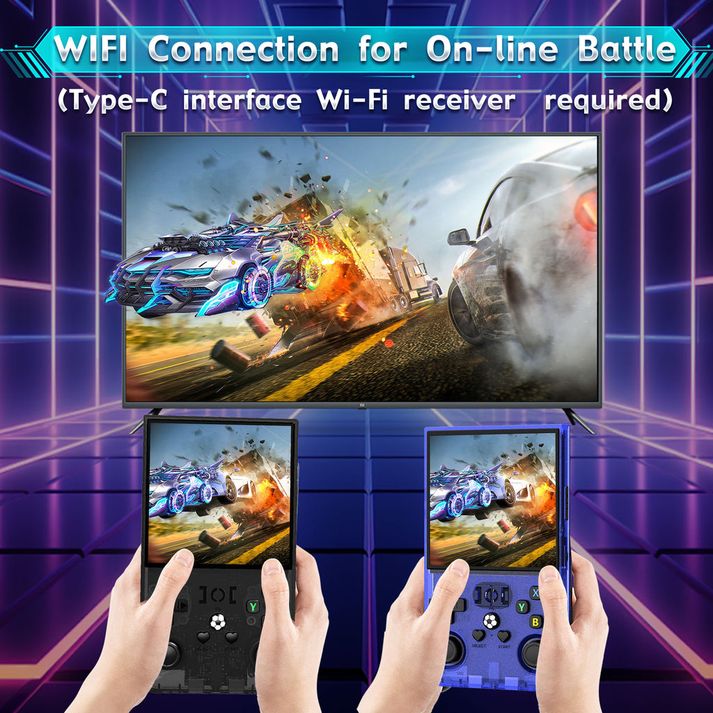 GWALSNTH R36 MAX Handheld Game Console,Mini Retro Game Console with 256GB TF Card, 40000+ Classic Games, 4.0" IPS HD Screen 4000mAh Rechargeable Portable Video Console