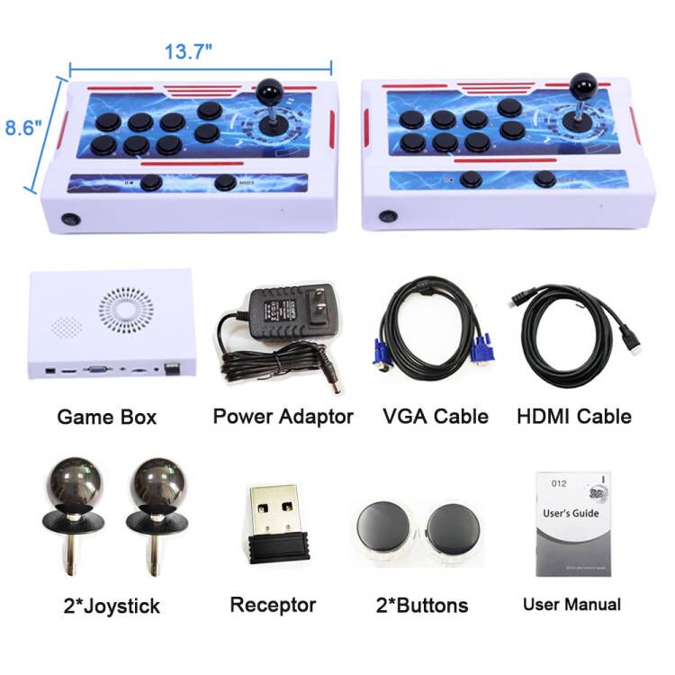 GWALSNTH 32000 in 1 Wireless Pandora Box Bluetooth Arcade Games Console,1280X720 Display,3D Games,Search/Save/Hide/Pause Game,1-4 Players