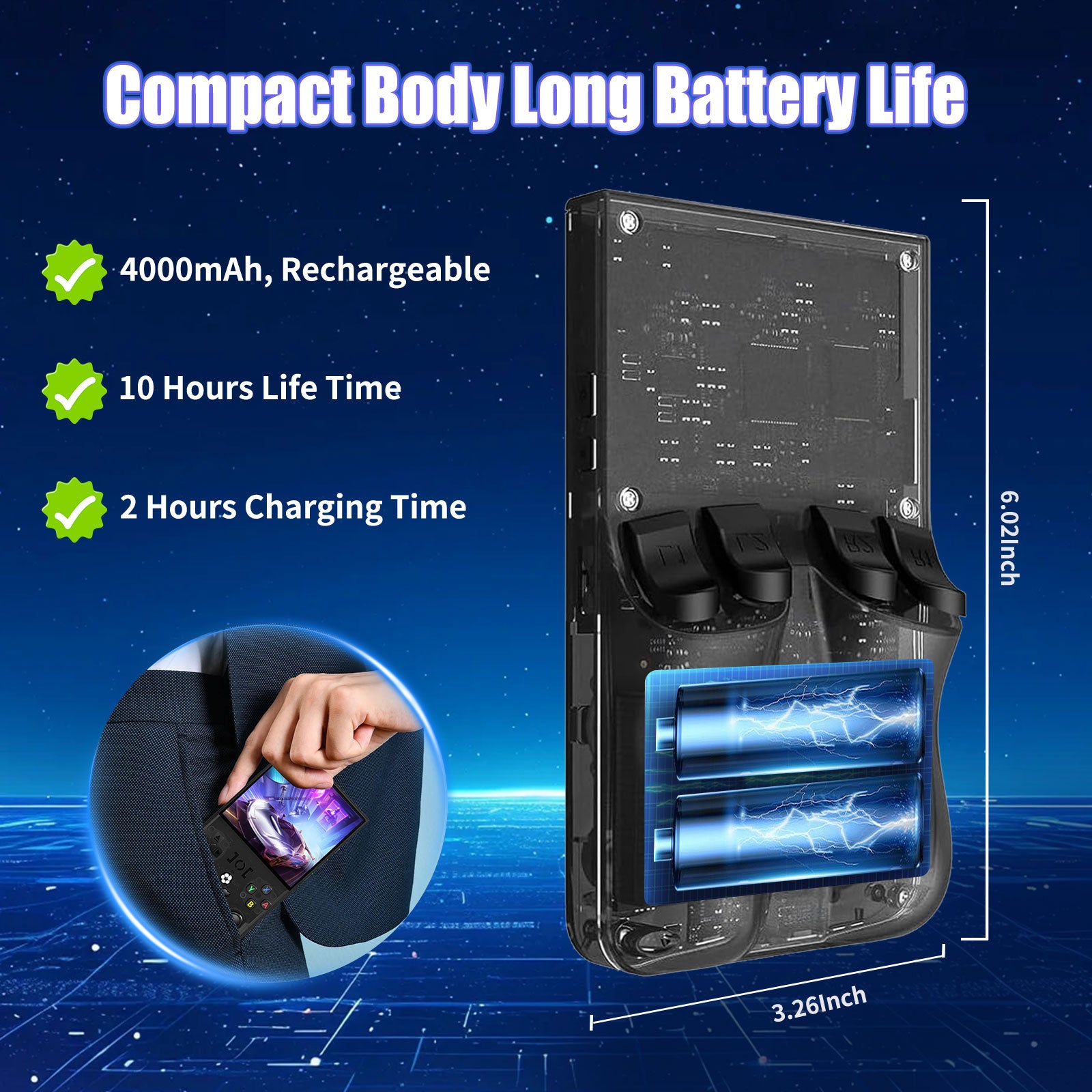 GWALSNTH R36 MAX Handheld Game Console,Mini Retro Game Console with 256GB TF Card, 40000+ Classic Games, 4.0" IPS HD Screen 4000mAh Rechargeable Portable Video Console