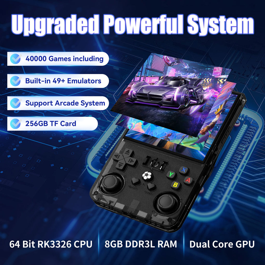 GWALSNTH R36 MAX Handheld Game Console,Mini Retro Game Console with 256GB TF Card, 40000+ Classic Games, 4.0" IPS HD Screen 4000mAh Rechargeable Portable Video Console